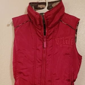 Reversible pink camo puffer vest